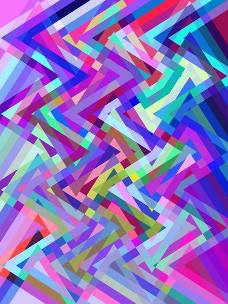 Kaleidoscopic multicolored abstract of zigzags crisscrossing for psychedelic effect