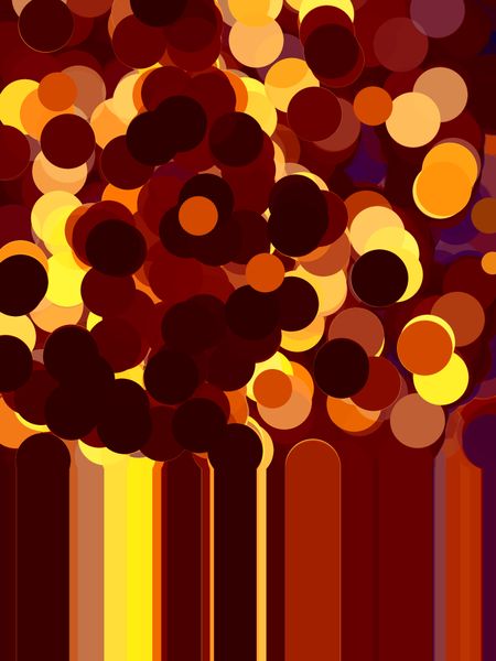 Festive abstract illustration of a cloud of bubbles or balloons of uniform size and solid color, some overlapping others for 3-D effect