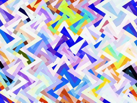 Bright kaleidoscopic abstract illustration of crisscrossing zigzags