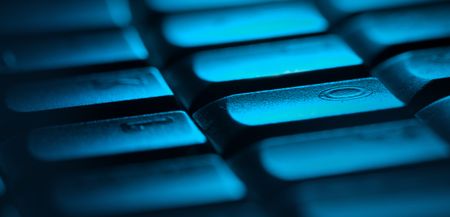 Computer keyboard close-up with empty space