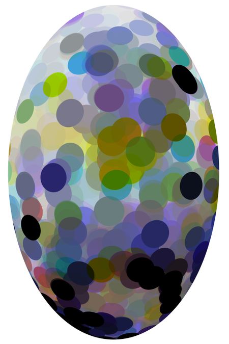 Multihued abstract of a spotted Easter egg isolated on white