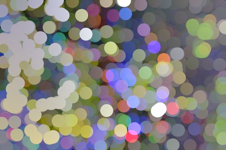 Festive multicolored abstract of solid circles like so many bubbles or holiday lights