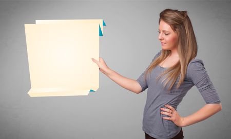 baeutiful-young-woman-holding-white-origami-237377848 Baeutiful young woman holding white origami paper copy space