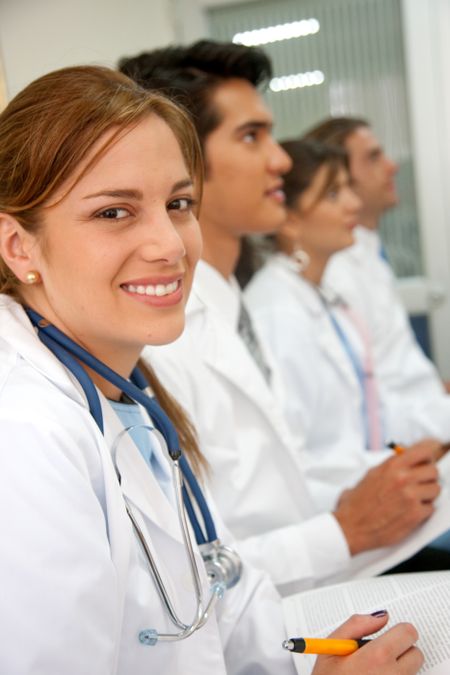 doctors in a hospital having a meeting