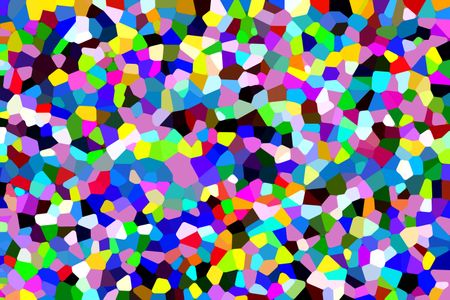 Variegated abstract illustration of polygons of various shapes and colors