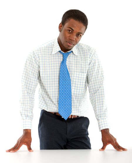 confident business man isolated over a white background