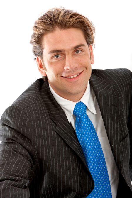 Portrait of a business man isolated over a white background