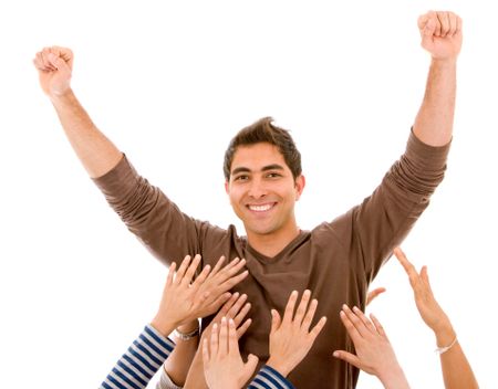 happy-man-female-hands-isolated-24045004 Happy man with female hands all over him - isolated