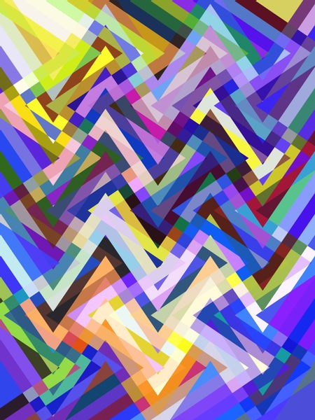 Complex multicolored abstract of crisscrossing zigzags