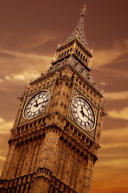 big ben at sunset in the heart of london