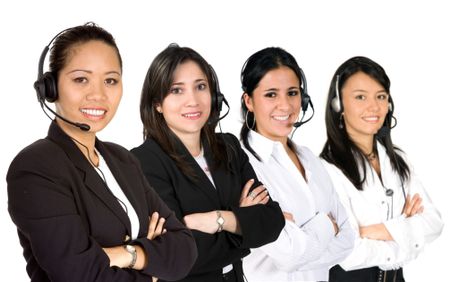 females only customer service team over a white background