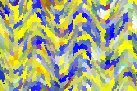 Varicolored crystallized abstract of irregular polygons with serrated edges