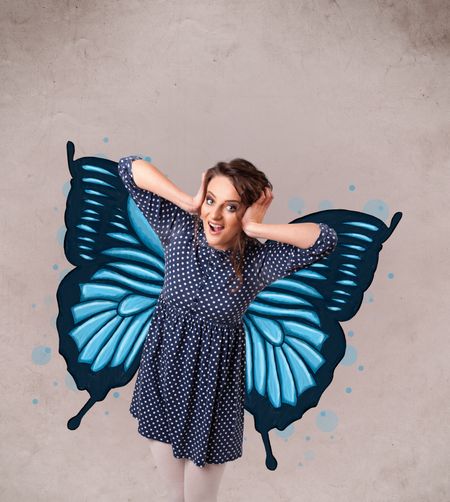 cute-young-girl-butterfly-blue-illustration-243189406 Cute young girl with butterfly blue illustration on the back