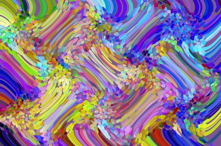 Splashy multicolored compound abstract of streaks and clusters of adhesive dots for illustrative motifs of spring and summer