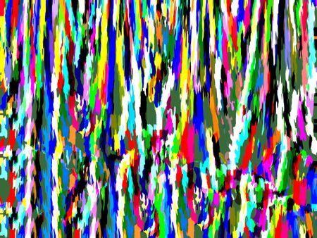 Multicolored abstract of streaks and dribbles like various colors of paint splashed on a green wall
