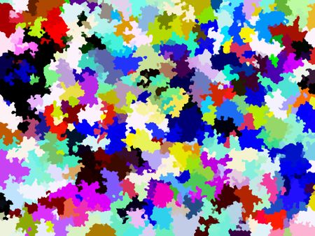 Varicolored abstract illustration of interlocking splotches of solid color for themes of variety and diversity