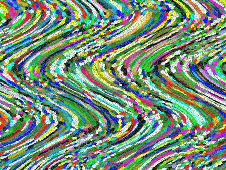 Multicolored abstract of pointillist sine waves