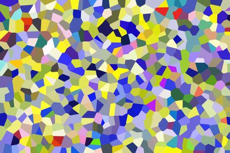Multicolored crystallized two-dimensional abstract of irregular, interlocking polygons