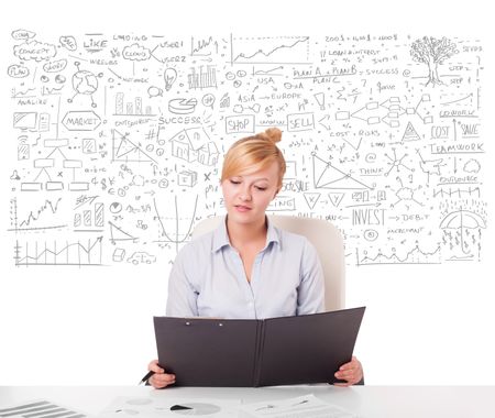 pretty-young-businesswoman-planning-calculating-various-246681796 Pretty young businesswoman planning and calculating various business ideas