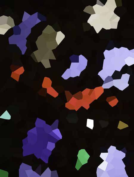 Crystallized abstract of pieces of stained glass on black