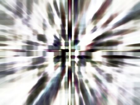 Bright dreamlike abstract of wormhole with extensive radial blur seen from starship accelerating at warp speed 31