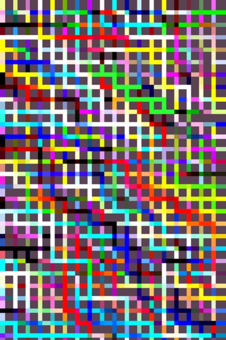 Geometric abstract of multicolored grid on dark gray