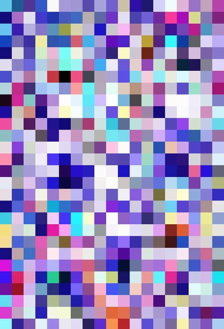 Multicolored geometric mosaic abstract with predominance of blue and white