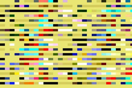Bright multicolored geometric mosaic abstract of segmented parallel stripes on gold background