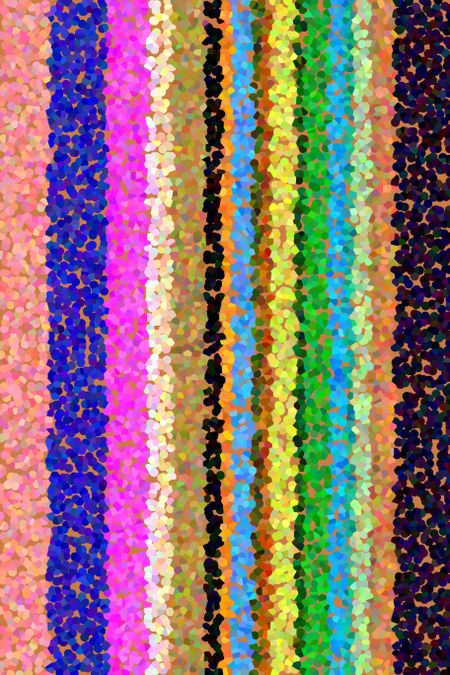 Pointillist multicolored abstract of stripes in parallel