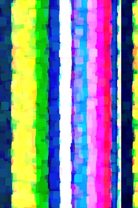 Decorative abstract of stripes, composed of overlapping opaque squares with clipped corners, for pop-art effect with hints of grunge