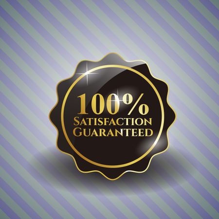 100% Satisfaction Guaranteed Seal with background ready to use