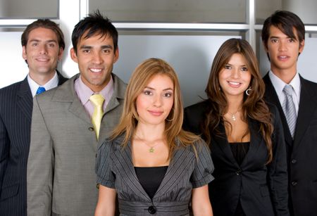 Group of business people smiling at the office