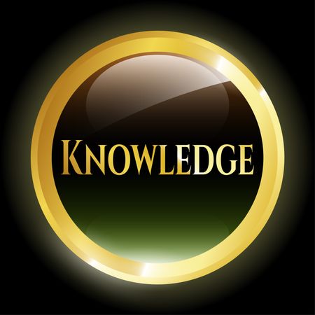 Knowledge emblem. Golden design