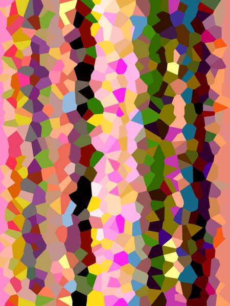 Multicolored crystallized abstract of irregular contiguous polygons with stained-glass effect for decoration or background