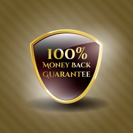 Money back guarantee golden object.