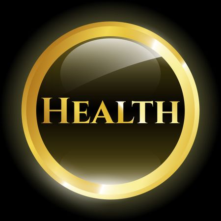 Health golden shiny emblem. 