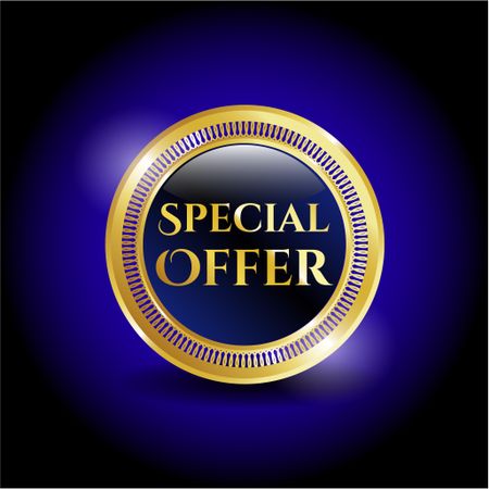 Special Offer gold shiny badge 
