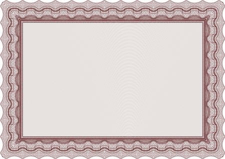 Red horizontal certificate or diploma template