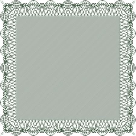 Certificate or diploma template, green color.