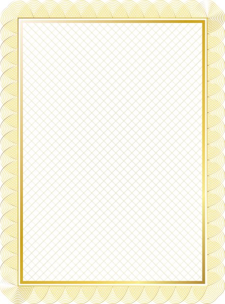 Golden vertical certificate or diploma template.