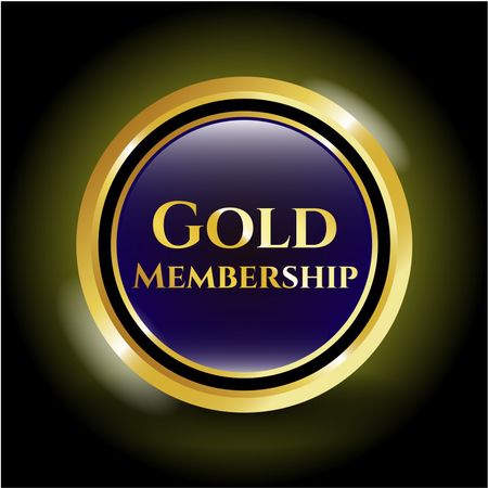 Gold Membership shiny emblem with golden border.
