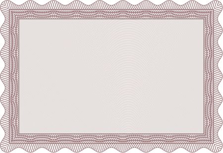Red horizontal certificate or diploma template