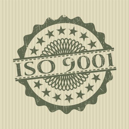 Iso 9001 green rubber stamp