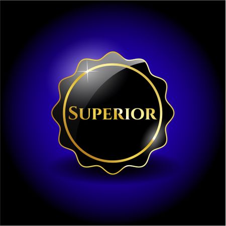 Superior black emblem with golden border