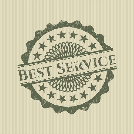 Green rubber stamp with text "best service"