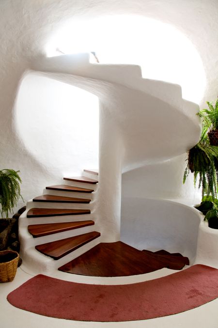 interior stairway in a colonial style house