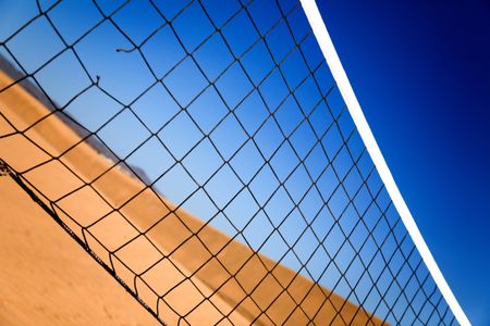 beach volleyball net in a sunny day