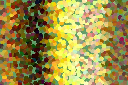 Multicolored pointillized abstract of adherent dots on light green for decoration and background