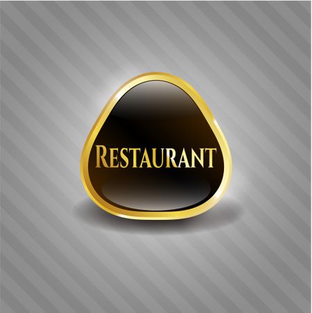 Gold shiny restaurant emblem