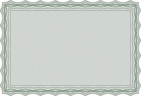 Vector illustration of green detailed certificate (green color)